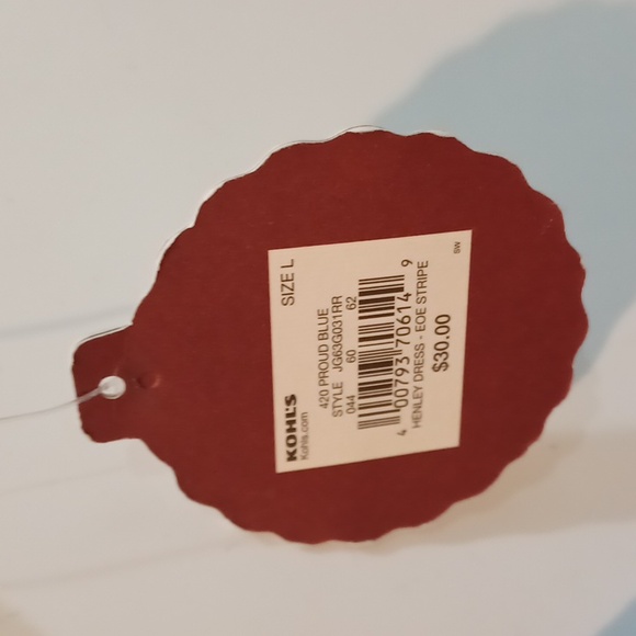 NWT Lg "Proud Blue" 3/4 slv Skater Dress - Picture 6 of 9